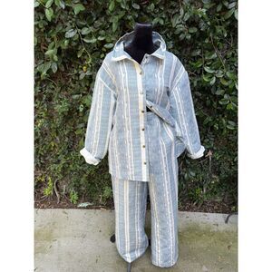 Upcycled Two Piece Set - Shacket & Pull on Pant